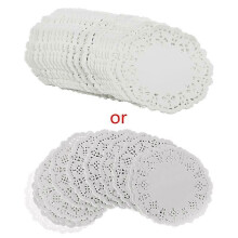 (3.5 inches, One size) 200 Pcs White Lace Round Paper Doilies Cake Packaging Pads Wedding Tableware
