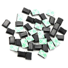 (As show, One size) 30Pcs Car Wire Clip Black Cable Tie Rectangle Holder Mount Clamp Self-adhesive