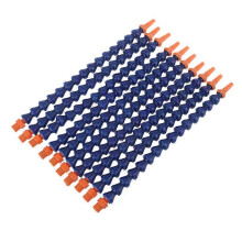 (As show, One size) 10 Pcs Round Nozzle 1/4PT Flexible Oil Coolant Pipe Hose Blue Orange