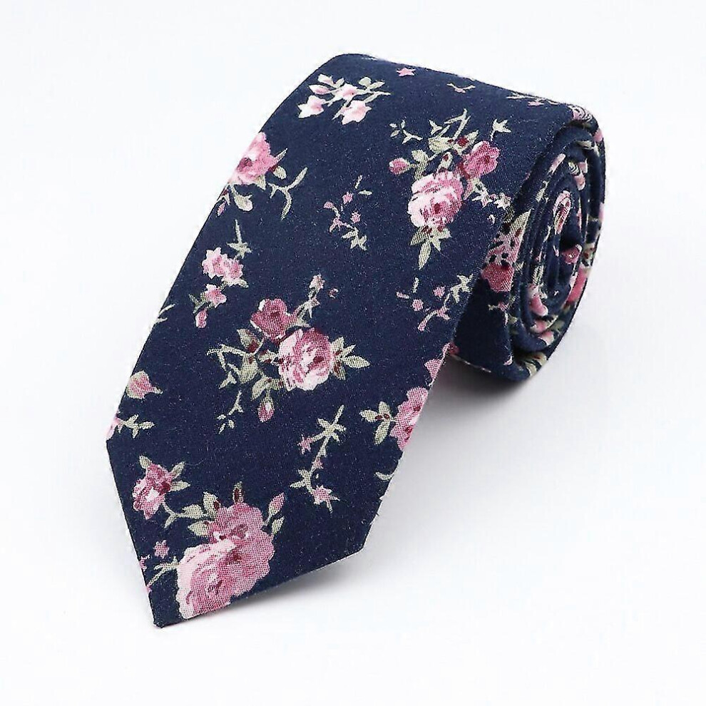 (17, One size) New Floral Elegant Tie For Men Women 100% Cotton Beautiful Flower Paisley Necktie Narrow Skinny Cravat Wedding Casual Corbatas