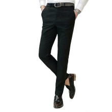 (4XL, Black) Cloudstyle Men's Formal Fit Straight Leg Suit Pants