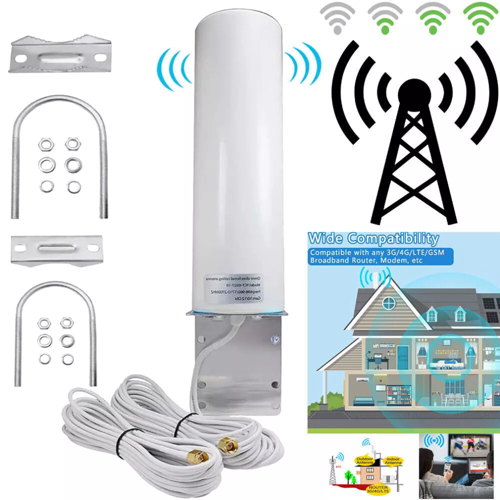 Signal Booster Antenna Dual SMA Male 3G 4G LTE Signal Amplifier Antennas Outdoor