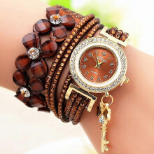 (As show, One size) Fashion Chimes Diamond Leather Bracelet Lady Womans Wrist Watch Wrist Watch for Elderly Watches for Seniors Women Women Watch Leather Band