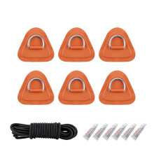 (As show, One size) 1 Set D Ring Pad Pvc Patch Boat Deck Rigging 2.5m Elastic Bungee Rope Kit For Stand Up Paddle Board Sup Deck Accessories Orange