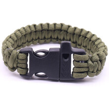 (As show, One size) Bracelet Set Men Women Boys And Girls Bracelet Rope Braided Parachute Rope For Emergency Outdoor Survivalgreen