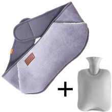 (As show, One size) Rubber Hot Water Bag, Washable 1000ml Hot Water Bag For Neck And Shoulder, Back, Legs, Waist Warming (grey)