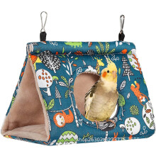 (As show, One size) Winter Warm Blue Bird Nest House Hanging Hammock Fleece Hut Cage Plush Bird Hideaway Sleeping Bed Plush Parrot