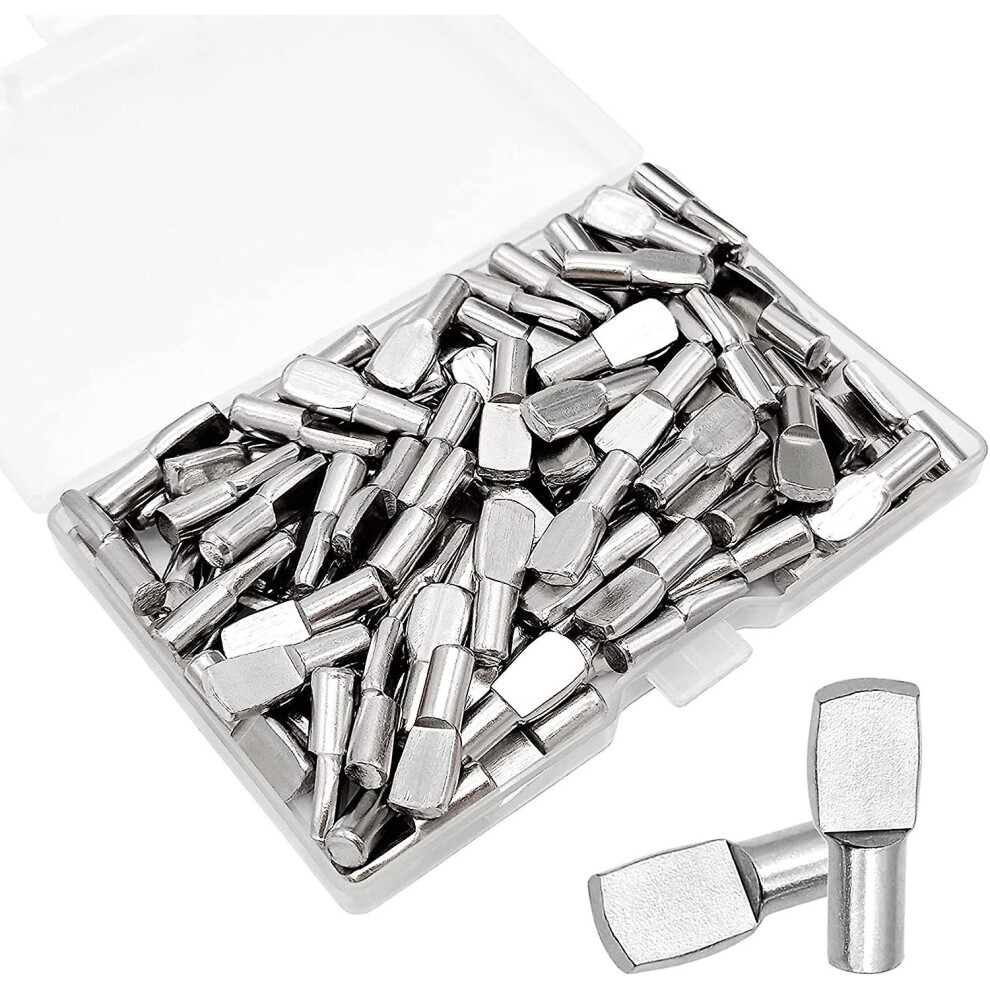 (As Show, One Size) 300 Pcs Shelf Pins Pegs,5Mm Spoon Shape Nickel Plated Shelf Support Pegs,Bookshelf Pegs For Shelves,Cabinet Shelf Bracket Pegs She 4704245249151