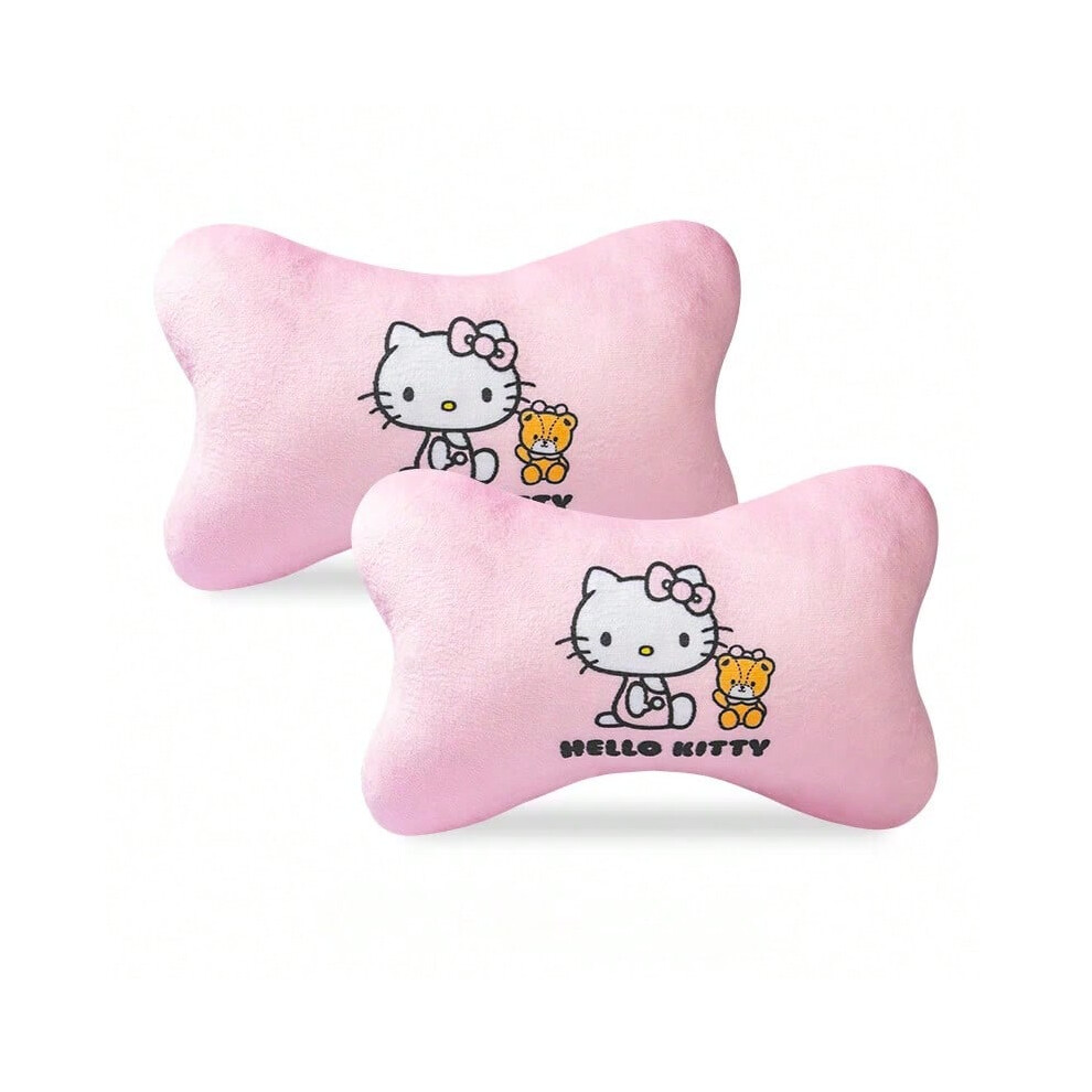 (Pink 2pcs) Hello Kitty Car Neck Pillow Cartoon Car Headrest Pillow Car Accessories Interior Woman Kawaii Seat Pillow-image-OPC-PHPBCVF-NEW