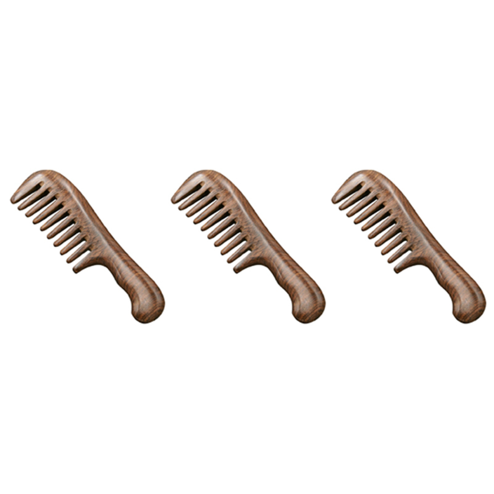 Senza Marchio Portable Wide/Dense Coarse Tooth Wooden Comb Hair Massage Tool Coarse
