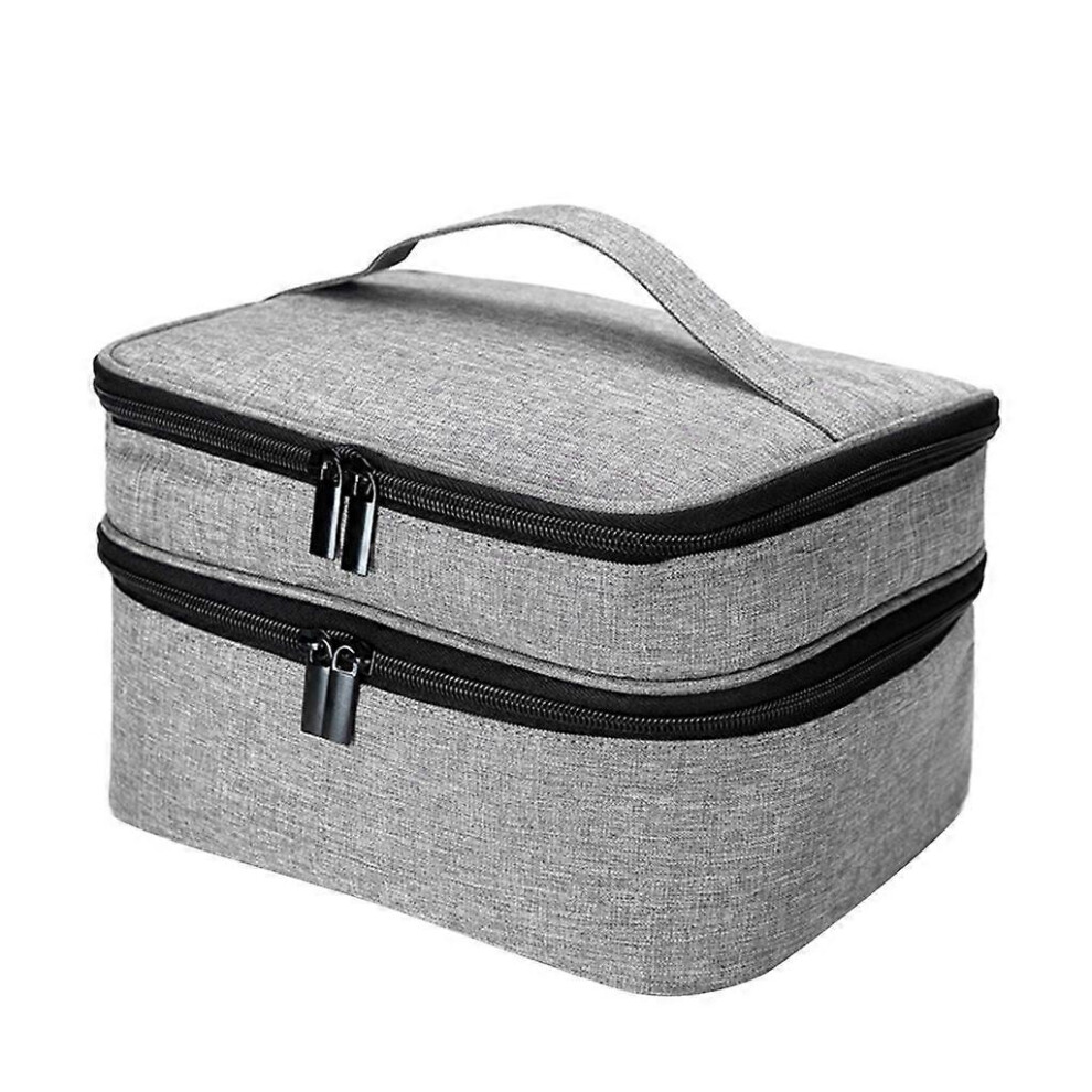 Furtalk (Navy Blue Leaves, One Size) Nailpolish Storage Box Double Layer Bags Nailpolish Organizers Bag Portable