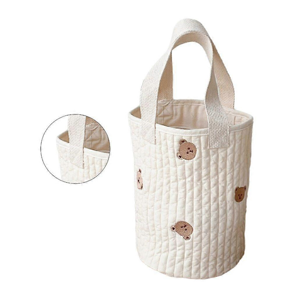 Furtalk (As Show, One Size) Quilted Diaper Bag Embroidery Tote Bag Large Capacity Bag Cotton Handbag