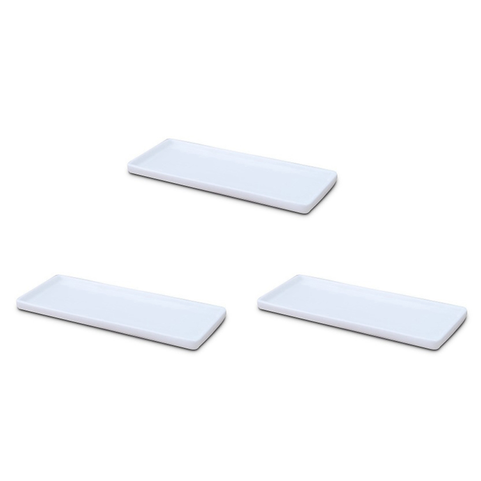 Plateau rectangulaire en céramique, assiette en porcelaine blanche, plateau pour bain de bouche