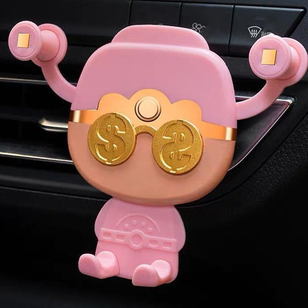 (As Show, One Size) Car Phone Holder, Non-Slip Mobile Phone Holder For Car Air Vents(Pink), Universal Smartphone Car Holder For Iphone/Samsung/Huawei Pink 4704245252304