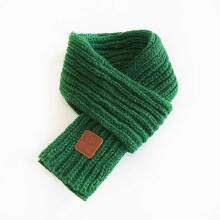 (As show, One size) Kids Knitted Neck Scarf Winter Thermal Soft Long Scarves green