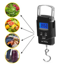(As show, One size) Luggage Scale 110lb/50kg Electronic Balance Fishing Parcel Hook Scale With Tape Measure,fishing Scale With Tape Measure Portable Portable Scale2 Aaa B