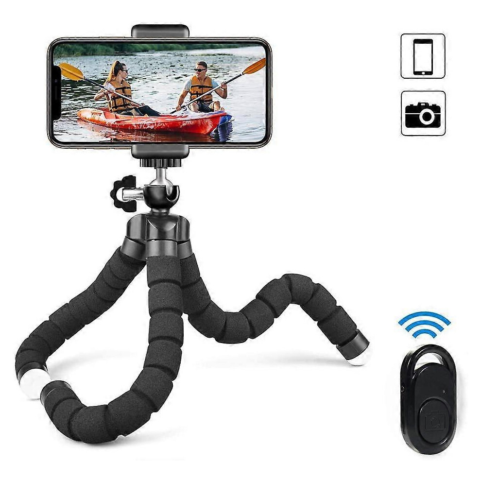(As Show, One Size) 1Pcs Phone Tripod, Portable And Flexible Tripod With Wireless Remote And Clip, Cell Phone Tripod Stand For Video Recording, Sponge 4704245210625
