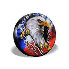 (As show, One size) 16" Inch Tire Cover, Spare Tire Cover, 76-79cm Tire Cover Waterproof, Snow Dustproof, for Travel Trailer, RV, SUV (American Flag Eagle 13)