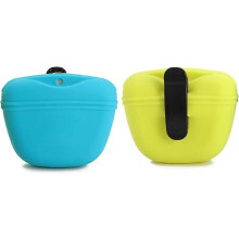 (As show, One size) Silicone Dog Treat Pouch-Small Training Bag-Portable Dog Treat Bag for Leash with Magnetic Closure and Waist Clip 10oz X2, pet training bag pet treat