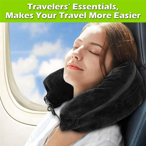 Travel Neck Pillow Stuffable with Clothes,Stuffable Neck Pillow black 2
