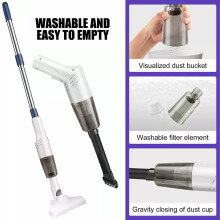 4-in-1 Cordless Vacuum Cleaner: Ultra-Light Upright/Handheld with Rotatable Handle, Washable Filter, 5-Stage HEPA Filtration