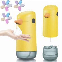 (As show, One size) Automatic electric soap dispenser (foam) 220 ml with infrared motion sensor, contactless suitable for kitchen, bathroom, With 15 effervescent tablets