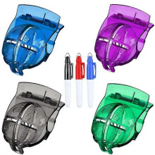 (As show, One size) Golf Line, 4 Pieces Drawing Markers, Line Alignment Tool Golf Ball Marking Clip for Liner Wax Paper Putter Pliers (Green, Blue, Black, Purple)