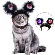 (As show, One size) Creative Halloween Cat Dog Hat Fancy Dress Costumes Spider Eyes Pattern Funny Cosplay Headwear Props For Pets Playing Christmas Masquerade Party Cloth