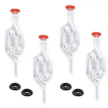 (As show, One size) Airlock Fermentation, 4 Pieces Fermentation Plugs and 20 Pieces Silicone Rings, for Preservation, Infusion, Winemaking, Sauerkraut and Kimchi Fermenta
