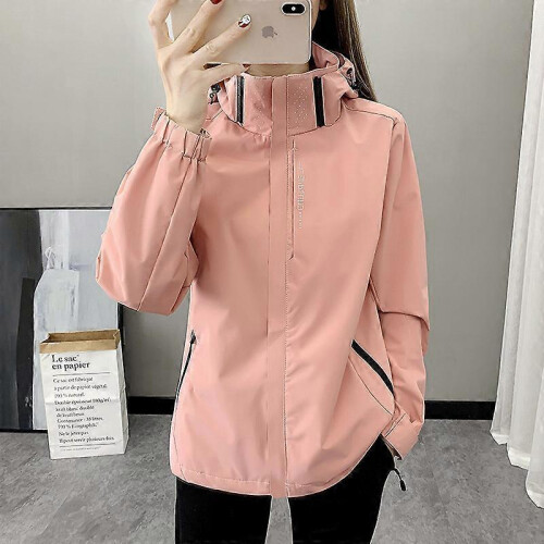 (5XL,Female pink)Autumn thin jacket mountaineering clothing