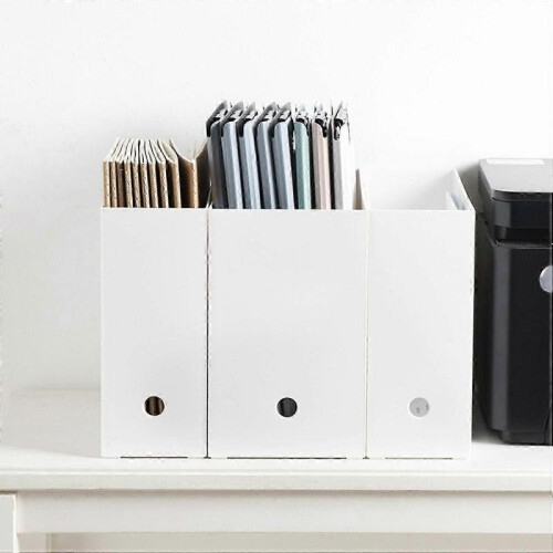 (B) Document Storage Box Smooth Edge Reusable Good Load-bearing Save Space Book Pencil Sundries Storage 1