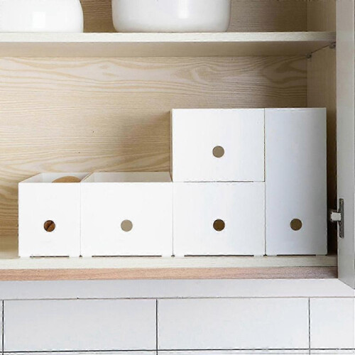 (B) Document Storage Box Smooth Edge Reusable Good Load-bearing Save Space Book Pencil Sundries Storage 2