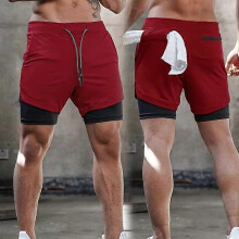 (4XL, red) Men s quick-drying fitness shorts for summer