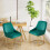 Living And Home (Green) Set of 2 Upholstered Dining Chairs 3