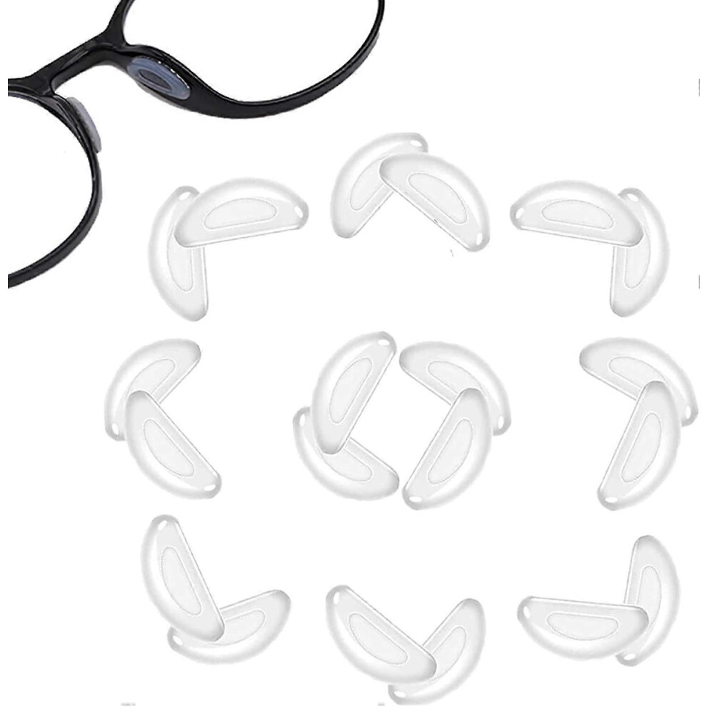 (As show, One size) Adhesive Nose Pads for Glasses, 10 Pairs Non-Slip Silicone Glasses Nose Pads, Adhesive Nose Pads for Glasses Sunglasses Spectacles