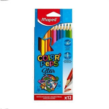 (As show, One size) Maped STRONG Jumbo 863312 Crayons de couleur ergonomiques triangulaires Color'PEPS Mine particulirement stable 4 mm 12 crayons