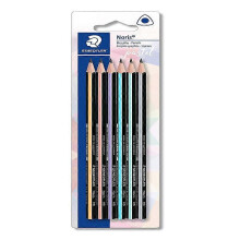 (As show, One size) Crayon HB en bois de haute qualit, 6pcs HB Pencil Blister Box, Crayon triangulaire anti-casse de couleur macaron cologique