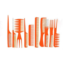 (As show, One size) 10PCS Hair Stylists Professional Styling Comb Set Variety Pack Great for All Hair Types & Styles (Orange)