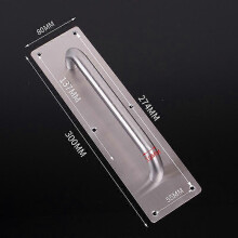 (As show, One size) Pull Push Door Plate Handle Stainless Steel Heavy Duty Barn Door Pull For Shed Commercial Fire Door With Mounting Screws (large square)