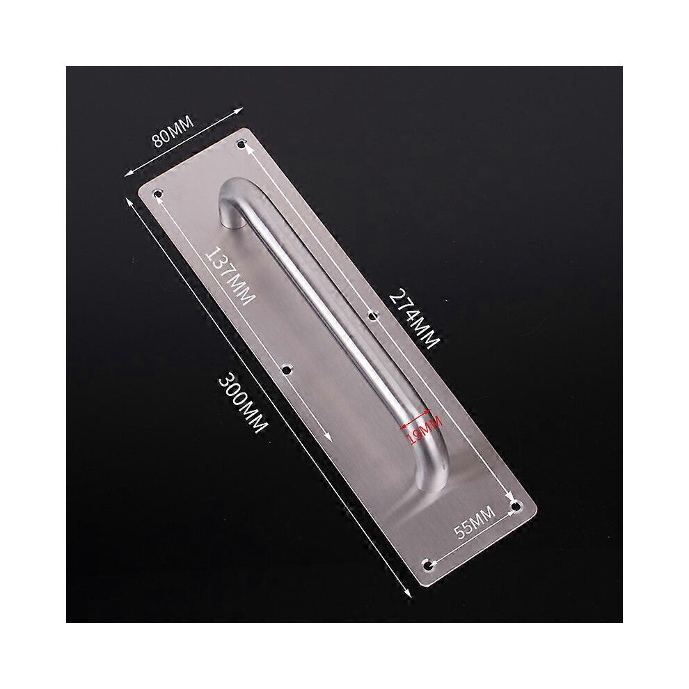 (As Show, One Size) Pull Push Door Plate Handle Stainless Steel Heavy Duty Barn Door Pull For Shed Commercial Fire Door With Mounting Screws (Large Sq 4704245258733