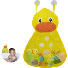(As show, One size) Baby Bath Toy Storage Organizer, Bathtub Toy Holder, Baby Toy Net to Keep Them Dry and Clean Yellow Duck with 2 Strong Suction Cups