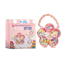 Bracelet bricolage wiieey avec perles pour enfants, boîte cadeau, plaisir pour filles, ensemble de bijoux de perles