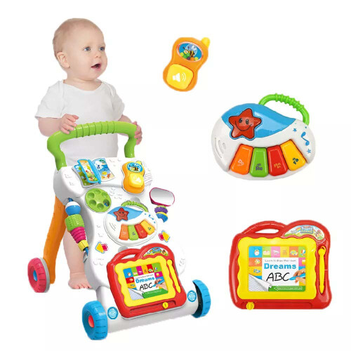Baby Walker First Steps Activity Bouncer Musical Toys Car Along Ride