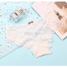 (White, L) Sexy Ladies Women Lace Knickers Thong G-string Panties Lingerie Underwear Briefs