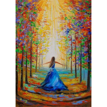 (As show, One size) Diy Paint By Numbers For Adults Kids Beginner, Canvas Oil Paint By Number Kit For Home Decoration,drawing With Paintbrushes, Forest Girl