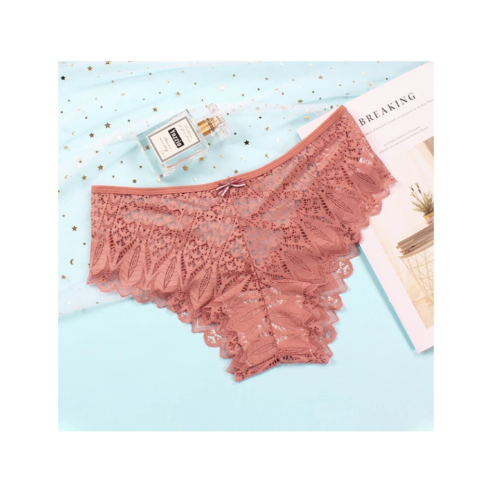 (Caramel, M) Sexy Ladies Women Lace Knickers Thong G-string Panties Lingerie Underwear Briefs New