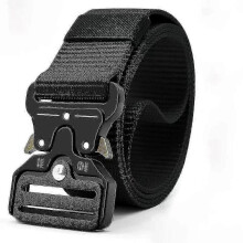 Tactical Mens Belt Camo Nylon Military Metal Buckle Adjustable Heavy Leather Belts for Menblack