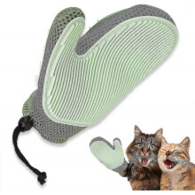 (Green) Pet Grooming Gloves Cat Brushes Gloves Double Sided Gentle Shedding Brush Gloves Pet Hair Remover Mitt For Cleaner Couch, Carpet