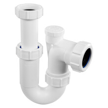 McAlpine ASA10V-FS 75mm Water Seal Adjustable Inlet Tubular Swivel Anti-Syphon (Silentrap) 'P' Trap Universal Outlet Fixed Stalk