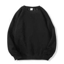 (3XL, black) Women s Comfortable Casual Round Neck Sweatshirt Autumn and Winter Style